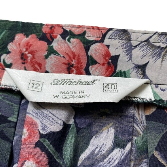 Vintage Floral Skirt XS Midi Full Tea Skirt By St. Michael Made in Germany Visco - Picture 4 of 15